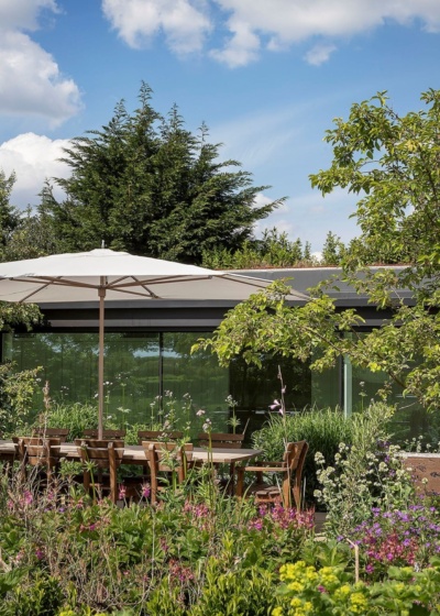 Torban Hall pool house terrace exterior 2500