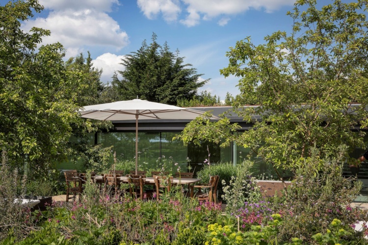 Torban Hall pool house terrace exterior 2500